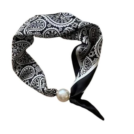 Moderigtigt silketørklæde med sikker magnetisk perlelås til kvinder, halstørklæde, dekorativt tørklæde, daglig brug, flerfarvet