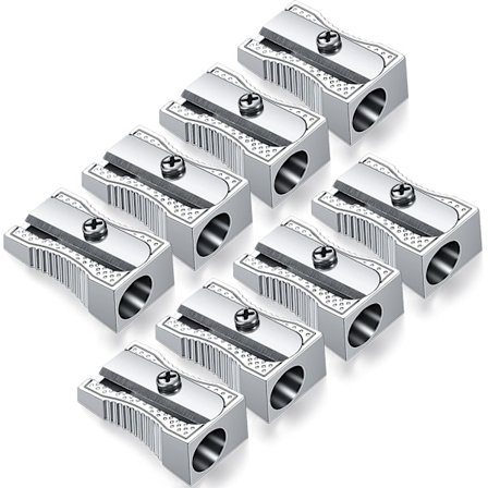 Håndholdte blyantspidser enkelt hul aluminiumlegering (8 stk.)