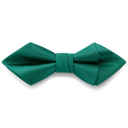 Emerald Green Pre-Tied Satin Diamond Tip Bow Tie for Men - Pre-tied bow ties