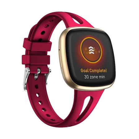 Til Fitbit Versa 3 / 4 silikone urrem, størrelse:S S Rose Red