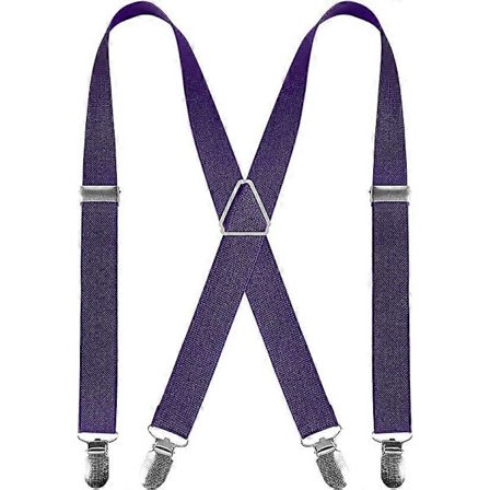Seler for menn med 4 klips X-form, justerbare elastiske seler for menns bukser, menns seler bryllup business casual bukseseler (lilla)