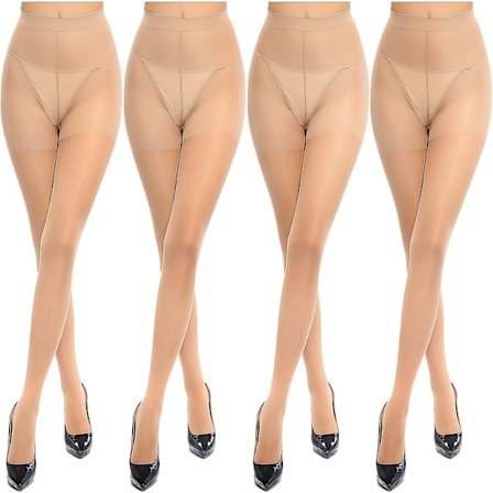 4 kpl Läpikuultavat sukkahousut naisille, mustat sukkahousut, korkeavyötäröiset naisten sukkahousut