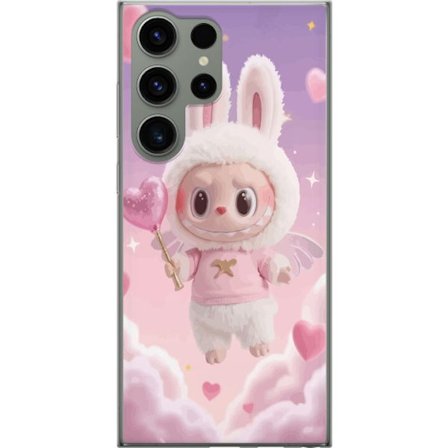 Kompatibel Mobilcover til Samsung Samsung Galaxy S23 Ultra Kærlighed Engel Hjerte Design, lyserød hjerte-inspireret stil med vinger, skyer og sød k