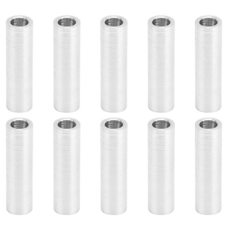 10 stk Runde Avstandsholder Aluminiumslegering Utrådet Støttebeslag 6mm Ytre Diameter Lang 18mm