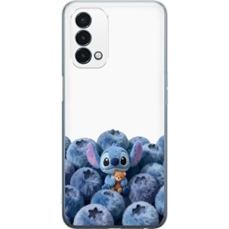 Kompatibelt Mobildeksel til OnePlus OnePlus Nord N200 5G Søt blå karakter blant blåbær med bamse i mykt og lekent illustrasjon