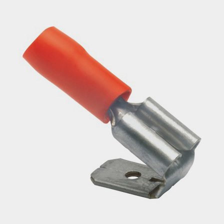 Fladstikhylster med tilslutning Skyllermarks, passer til kabel 0.5 - 1.5 mm², 10-pack, rød