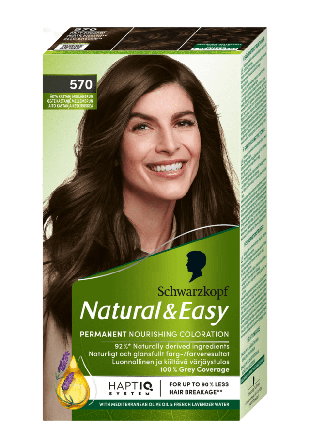 Schwarzkopf Natural & Easy 570 Äkta Kastanj Mellanbrun Hårfärg Unisex Brun 142,5 ML