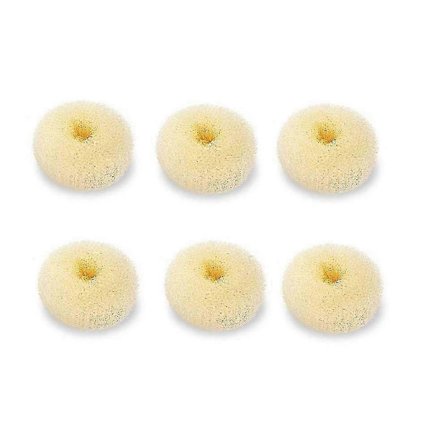 Ekstra liten hårknuteformer for barn, 6-pakning Mini Donut Styler (Small 2", Off-White), Happy H (FMY)