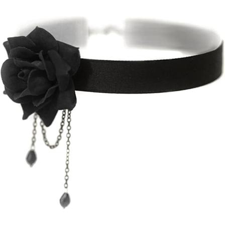 Elegant Retro Rose Blomster Kragebein Kjede Clavicle Halskjede Gothic Lolita Svart Blonder Krage Choker Ornament Bryllup Hal