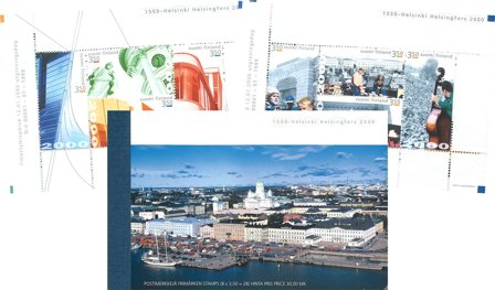 Finland - Helsinki 2000 musik og arkitektur - Flot frimærkehæfte