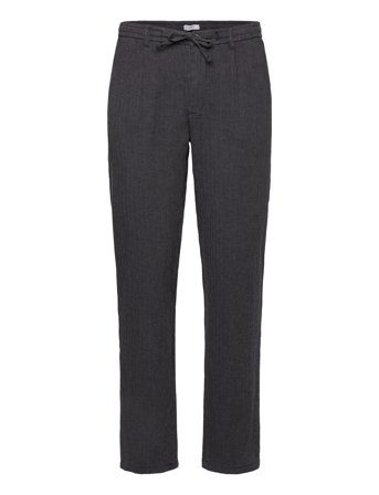 Lindbergh Linen Blend Herringbone Pants - Black - XL