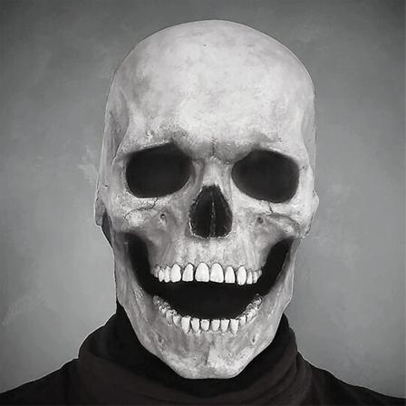 Halloween Läskig Helhuvudskalle Latexmask Ight