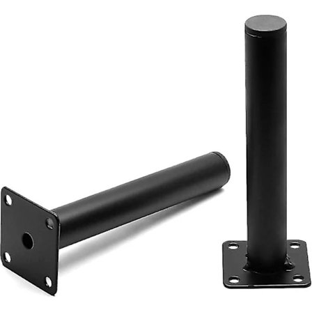 4 stk. møbelben, sorte metalstøttefødder kraftige udskiftningsben