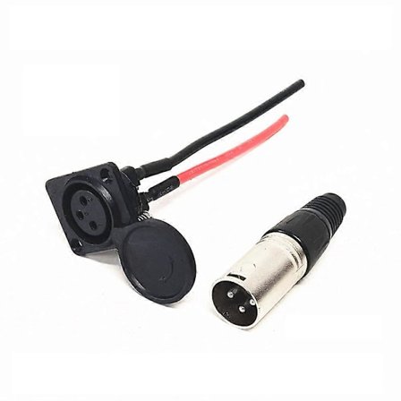 Batterioplader Port 3-benet Inline Stik Jack Socket Til Scooter E-kørestol Hoved Rund Tre-hullers Opladningsport