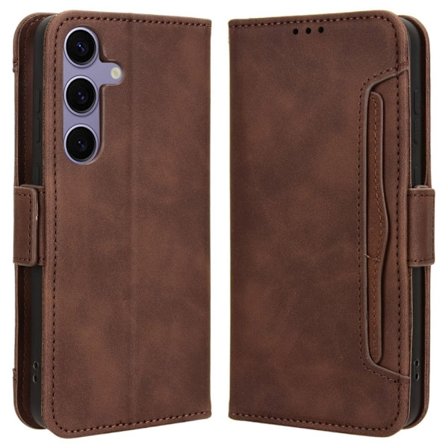 Samsung Galaxy S24 FE moderni nahkainen lompakkokotelo - Ruskea