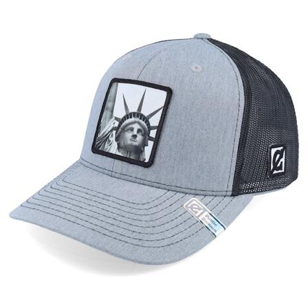 Public Domain - Harmaa trucker Lippis - Statue Of Liberty Heather Grey/Black Trucker @ Hatstore