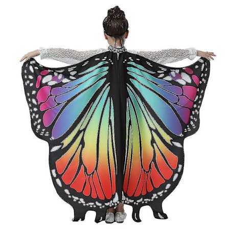 Barnfjäril Sjal Lady Cape Kostym Tillbehör