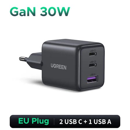 UGREEN 30W GaN Laddare PD 3.0 QC4.0 USB C Laddare För iPhone 16 15 14 Pro Samsung S25 Xiaomi Tablet iPad Air Pro Telefonladdare