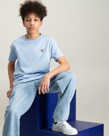 Lyle & Scott Plain T-shirt Blauw T-shirts Jongens - Kids Brand Store