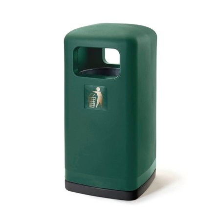 Outdoor hooded waste bin HARRY, Ø515 x 1020 mm, 100 L, green