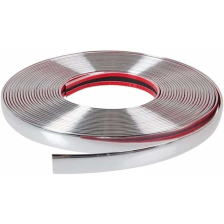 Selvklebende kromlist for bil, 10 mm x 15 m, kromlist for bilstyling, selvklebende dekorative kromlister-FA1-