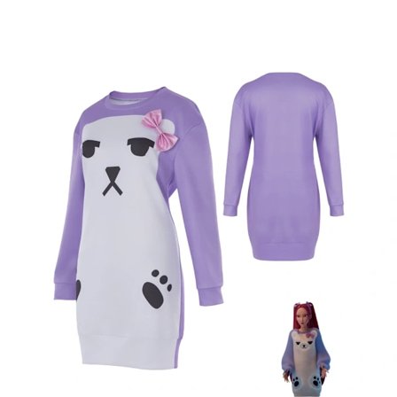 K-POP Mira Lumi Zoe lila karhu pyjama cosplay karnevaali juhla esiintymisasut (S S