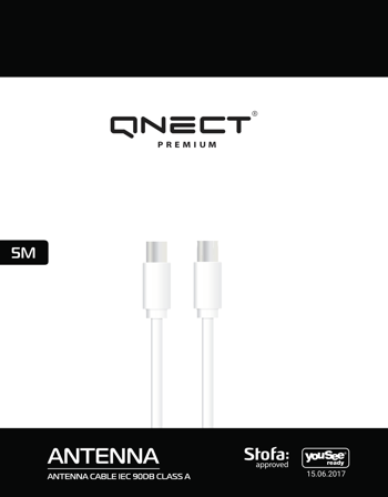 QNECT Antenna cable ClassA male-female fer YS 5m White