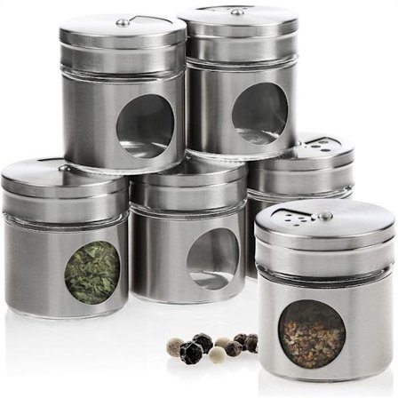 6-Piece Stainless Steel Spice Maker Set for Salt,