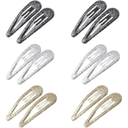 Glitter Hår Snap Clips - Metal Hårklemmer Farverige Glitter Paillet Hårklemmer Barrettes Hår til Småbørn Børn Piger