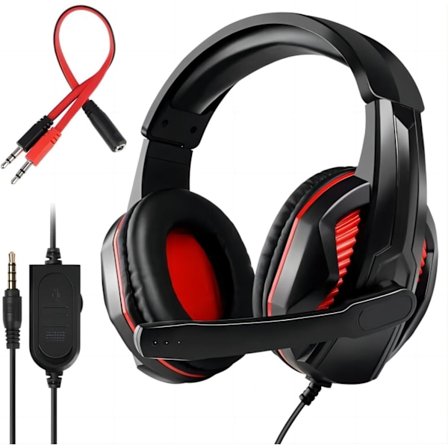 3,5 mm Trådbundet Spelheadset med Mikrofonvolymkontroll, Stereo Bass Brusreducering för PS4 Nya Xbox One PSP PC Laptop Surfplatta Mobiltelefoner, 