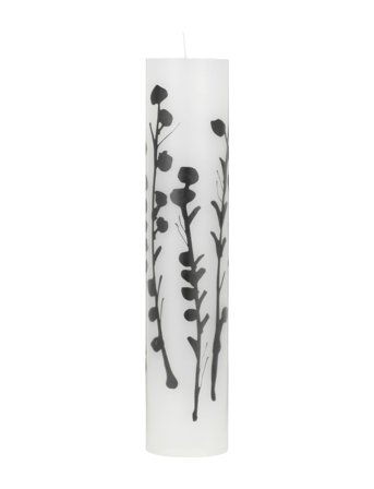 Wax Alter Candles 5 X 25- Black Wild Flowers Patterned Kunstindustrien