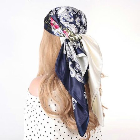 Paisleysilkeskjerf | Silkeskjerf dame | Silke hijab bandana | Hodeskjerf dame - Vintage