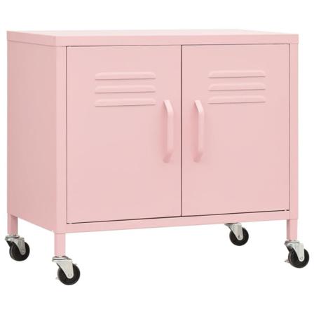 Vidaxl Förvaringsskåp Rosa 60x35x49 Cm Stål Rosa