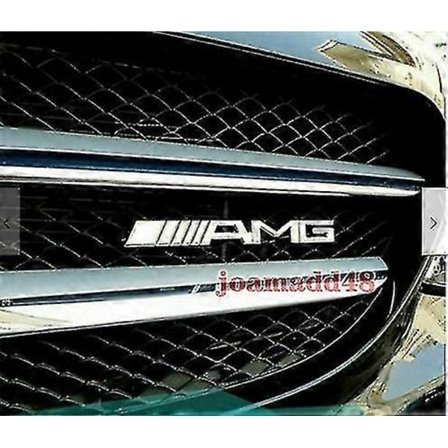 Metall Amg Front Grill Badge Emblem Krom Silver För Mercedes Benz Hög Kvalitet