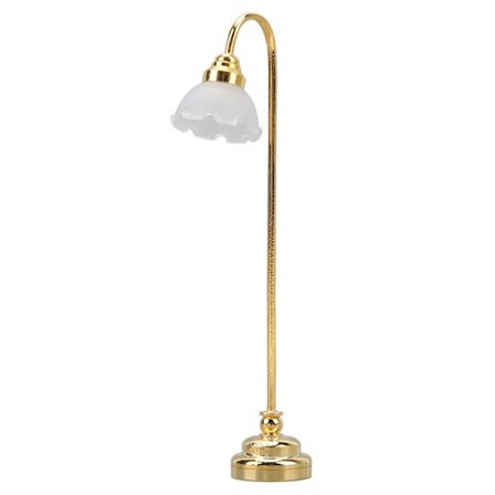 Miniatyr Gulvlampa i Guld 1/12 Skala Vacker Söt Dockhuslampa, Miniatyr Möbel för Dekoration, Liten Skala Golvlampa för Dockhus Dekorationer