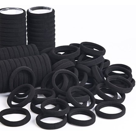 100 stk. sømløse bomulds tykke hårelastikker, metalfri hårelastik