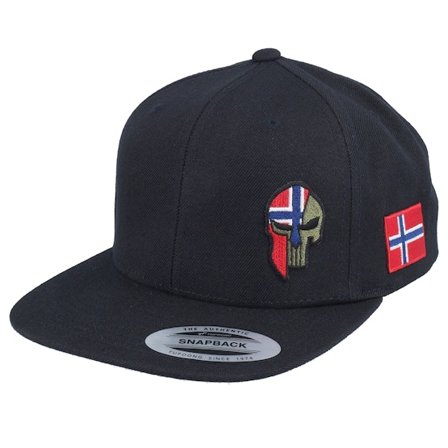 Army Head - Norway Army Skull Black Snapback Snapback Black Cap - @ Hatstore