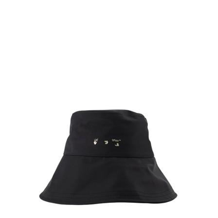 Off White Nylon Over Bucket Hoed , Zwart , Heren , Maat: ONE Size Hoeden