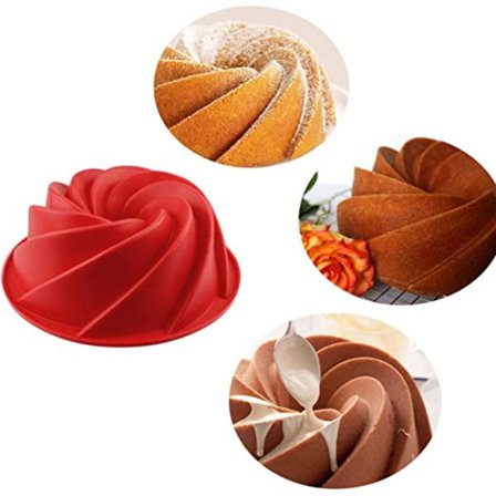 Rød 23,3 cm rund cyclone kage silikone, professionel kvalitet, ve