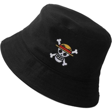 One Piece-ämpärihattu, kesäanimelippis, Rese Beach Sun Hat (svart)