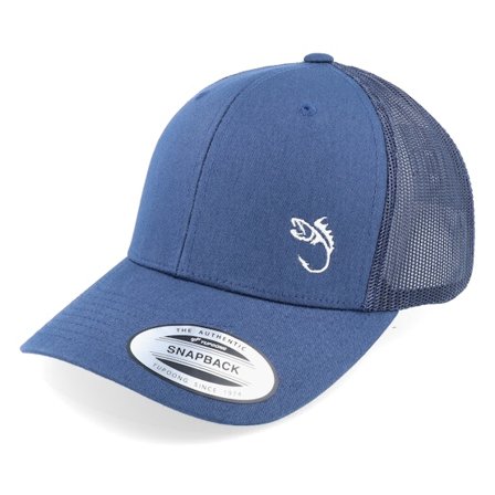 Skillfish - Modrá trucker Kšiltovka - White Fish Hook Logo Navy Trucker @ Hatstore