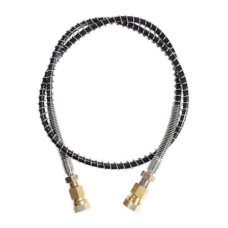 Højtryksslange med fjederbeklædning, 100 cm lang Pcp Pneumatik Luftpåfyldningspumpe Nylon Sort Slange