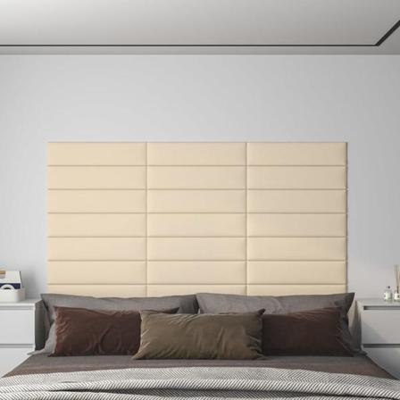 Vidaxl Väggpaneler 12 St Gräddvit 60x15 Cm Tyg 1,08 M Kräm