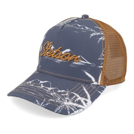 Stetson - Bleu trucker Casquette - Minimal Aloha Print Trucker @ Hatstore