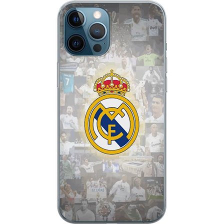 Apple iPhone 12 Pro L pin kyv kuori Real Madrid Emblem Fotboll Klubbm rke Vit Guld Design