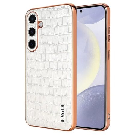 AZNS Samsung Galaxy S25 Plus Skal med krokodilmönster - Vit