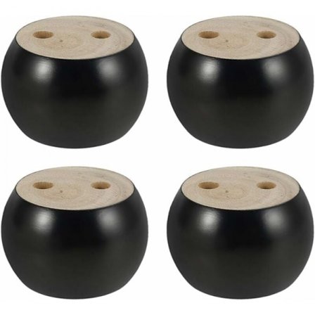 4-pack runda möbelben i trä, 5 cm höga, för soffa, bord, skåp, TV-bänk, etc.