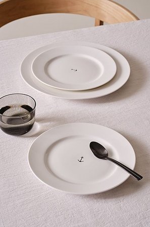 Jotex - Assiett 2-pack ø 20.2 Cm Vit/svart ANCHOR - Köp Tallrikar hos Jotex