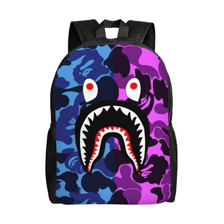 Unisex Bape Shark Camo Rygsække Skoletaske Bogtaske Casual Daypack Rygsæk