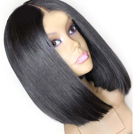 Hårförlängningar Bobo Kort rakt hår Naturligt svart våghuvud Långt hår Peruk (Färg: Fotofärg, Storlek: 18 tum)